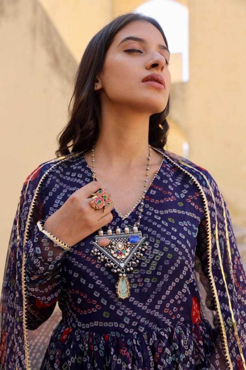 Delta Silk Gowns Western Wears Festive Collections With Dupatta - MYLUXURY LANE ENTERPRISE